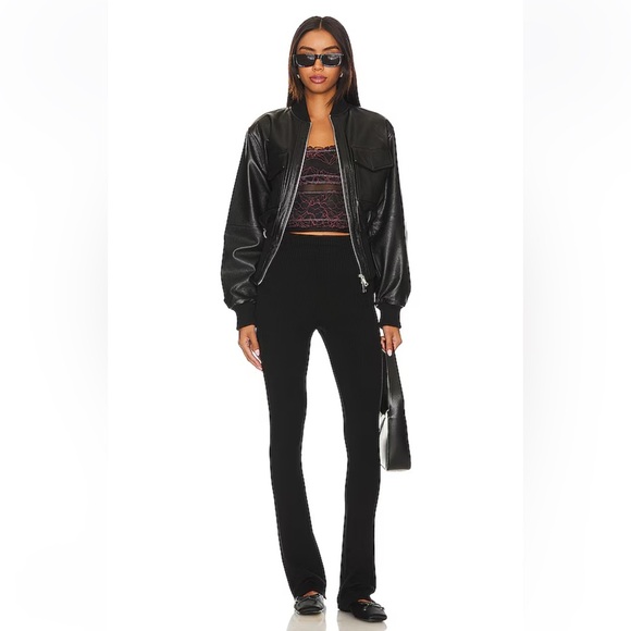 Free People Pants - Free People golden hour ribbed knit high waisted flare pants